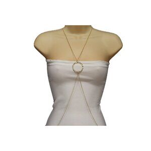 N. Women Necklace Fashion Gold Body Chain Waist Jewelry Harness Belly Ring Charm